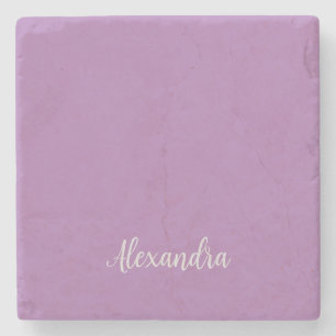 Minimalistisk platt Lägg till Namn Lavender Callig Stenunderlägg