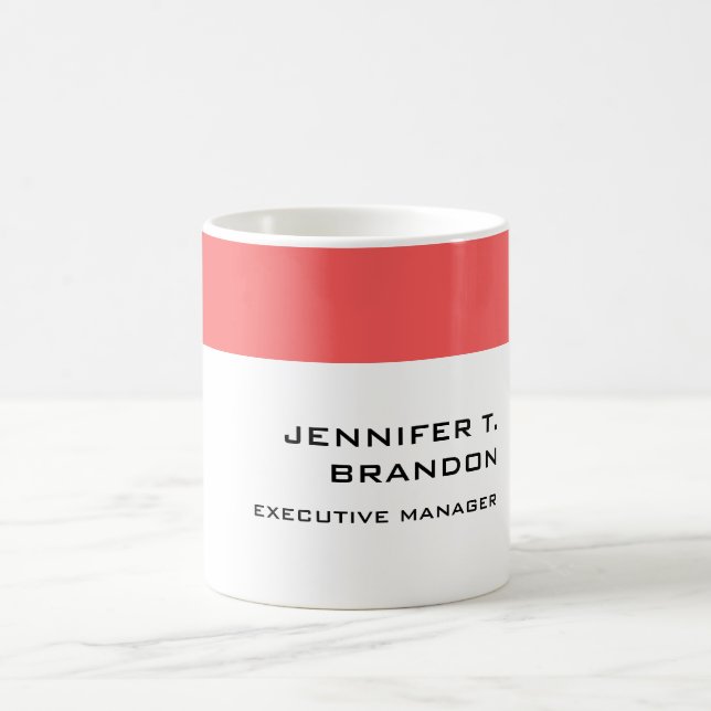 Minimalistisk platt Modern Professionell Namn-rubr Kaffemugg (Center)