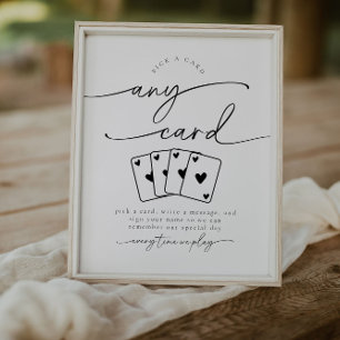 Minimalistisk Plocka A Card Guestbook-signatur Poster