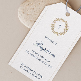 Minimalistisk Pojke-baptism Presentetikett