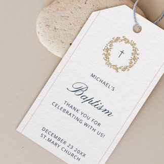 Minimalistisk Pojke-baptism Presentetikett