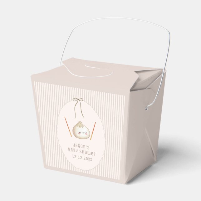 Minimalistisk Pojke Kawaii Bow Asiatisk Dumplings  Presentaskar (Framsidan Sidan)
