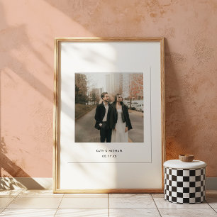 Minimalistisk Polaroidbild för par med namn Poster