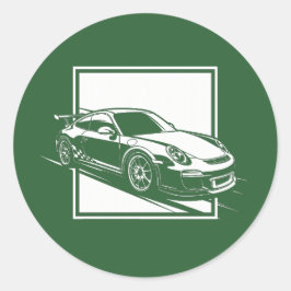 Minimalistisk Porsche 911 GT3 Runt Klistermärke