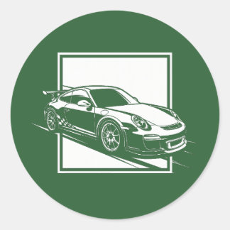 Minimalistisk Porsche 911 GT3 Runt Klistermärke
