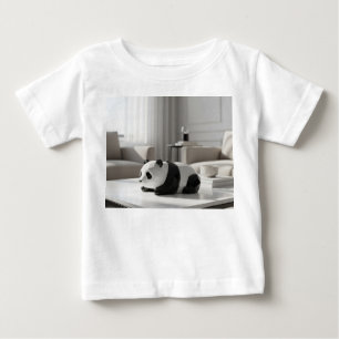 Minimalistisk porslinspanda på marmorbord t shirt
