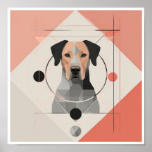 Minimalistisk Poster av abstraktens Hund