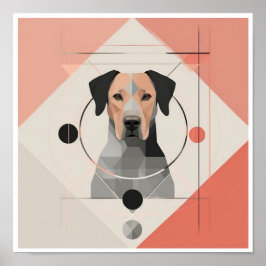 Minimalistisk Poster av abstraktens Hund