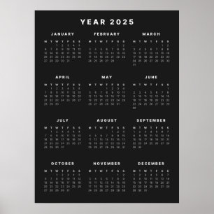 Minimalistisk Poster i 2025-kalender