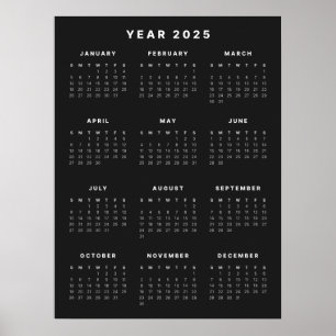 Minimalistisk Poster i 2025-kalender