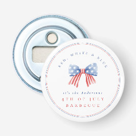 Minimalistisk Prärie USA Akvarellbåge Juli 4:e BBQ Flasköppnare