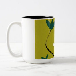Minimalistisk Prästkrage Blomma Abstrakt Botanisk Två-Tonad Mugg