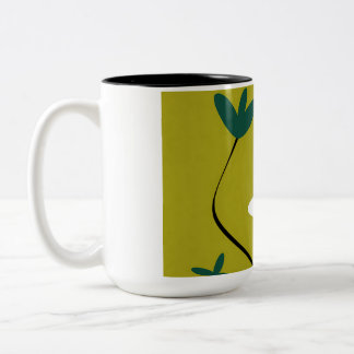 Minimalistisk Prästkrage Blomma Abstrakt Botanisk Två-Tonad Mugg