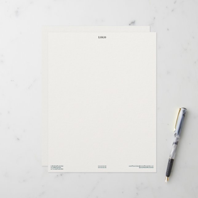 Minimalistisk Premium Brevpappersdesign Brevhuvud (Fram/Back In Situ)