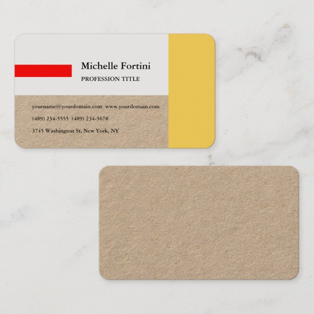 Minimalistisk Premium Kraft-Elegant Visitkort (Fram/baksida)