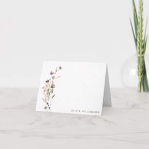 Minimalistisk present med personlig stationära blo tack kort