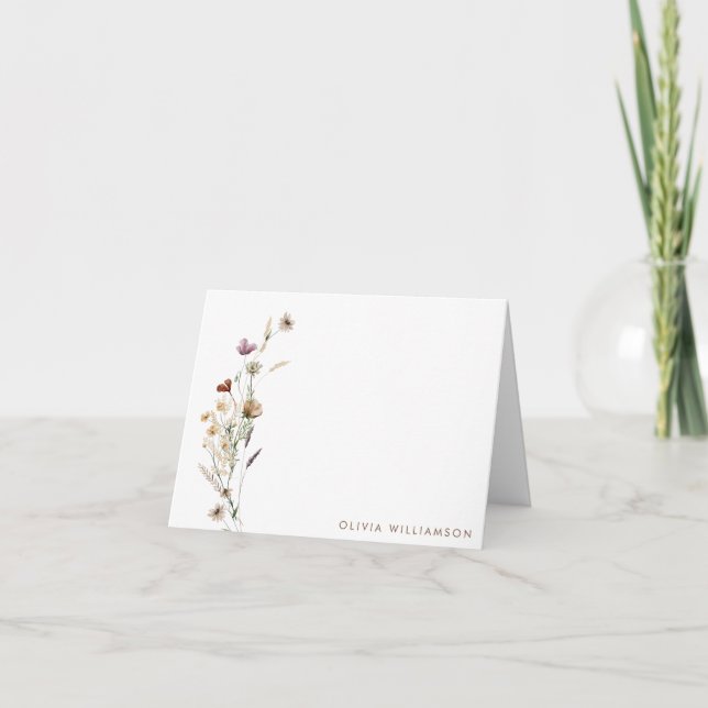 Minimalistisk present med personlig stationära blo tack kort (Framsida)