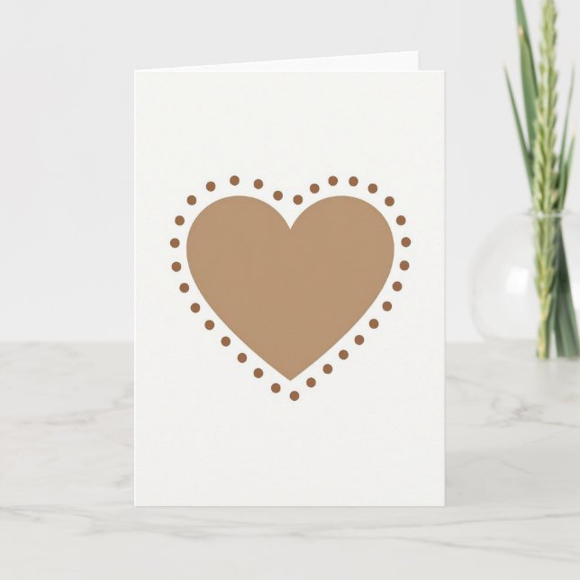 Minimalistisk prickad hjärtkort kort (Framsida)