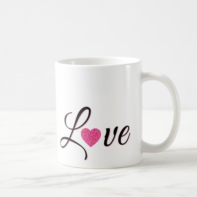Minimalistisk prickig hjärtdesign kaffemugg (Höger)