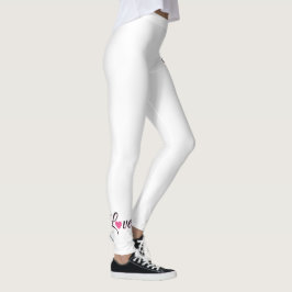 Minimalistisk prickig hjärtdesign leggings