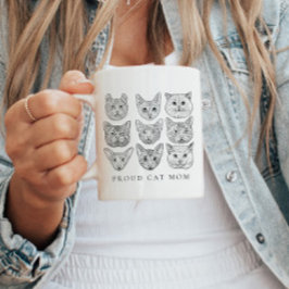 Minimalistisk prid Cat Mamma Cat Lover Cat Breed Kaffemugg