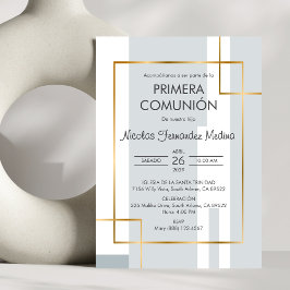 Minimalistisk Primera Comunion Cute First Communio Inbjudningar
