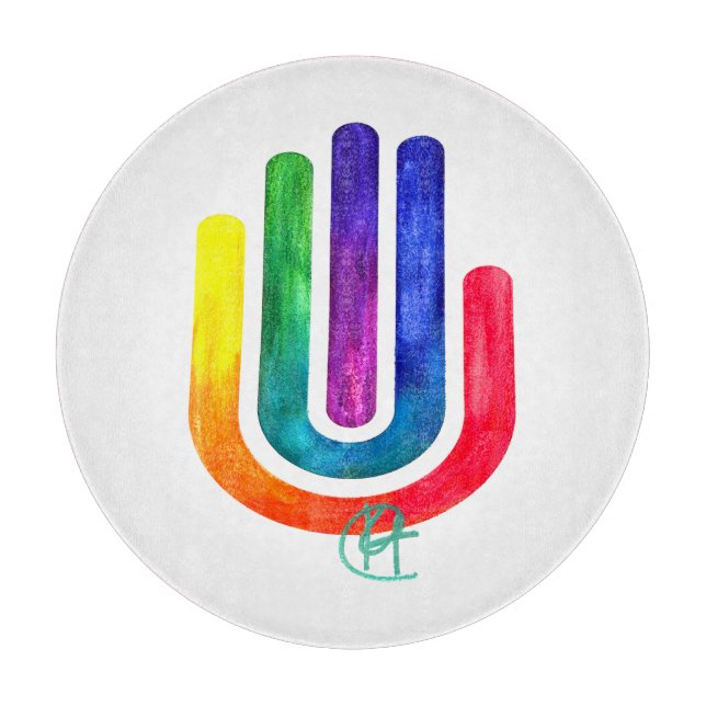 Minimalistisk Prism Hamsa Art Challah (Framsidan)