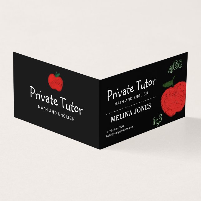 Minimalistisk privatlärare och utbildares visitkor kort (Utsida)