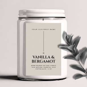 Minimalistisk produktetikett för beige ljus mat etikett
