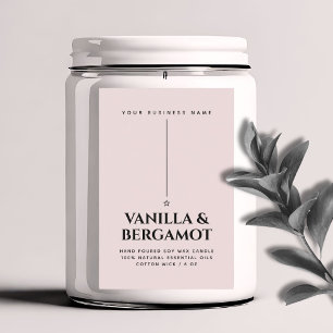 Minimalistisk produktetikett för rosa av ljus mat etikett