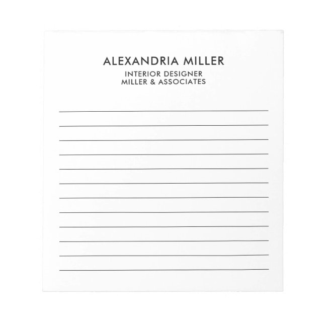 Minimalistisk professionell anteckningsblock (Framsida)
