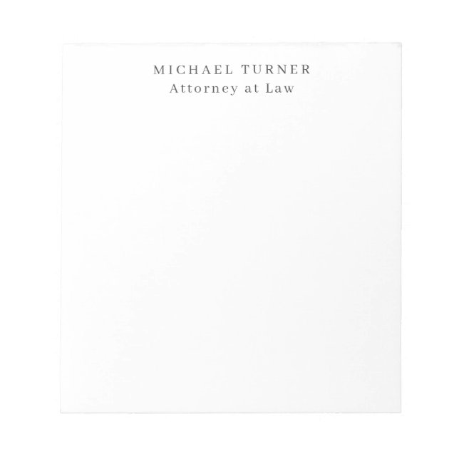 Minimalistisk Professionell Attorney at Law Anteckningsblock (Framsida)