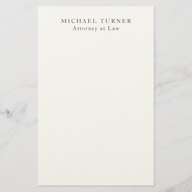Minimalistisk Professionell Attorney at Law Brevpapper (Framsida)