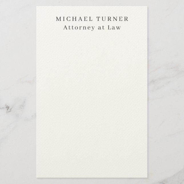 Minimalistisk Professionell Attorney at Law Brevpapper (Framsida)
