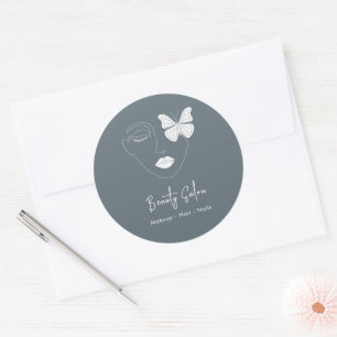 Minimalistisk Professionell Beauty Salon Trendig Runt Klistermärke