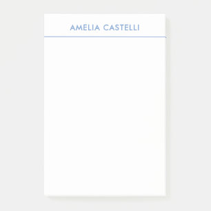 Minimalistisk Professionell - blå, vit Post-it Block