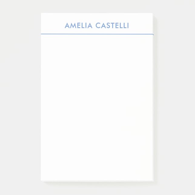 Minimalistisk Professionell - blå, vit Post-it Block (Framsida)
