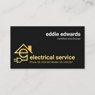 Minimalistisk Professionell Brev E Electrician Visitkort