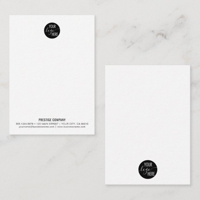Minimalistisk Professionell Business Company Own L Anteckningskort (Fram/baksida)