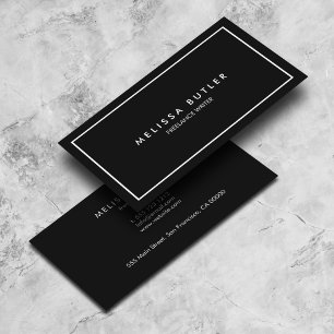 Minimalistisk professionell elegant svart visitkort