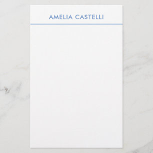 Minimalistisk professionell enfärgad blå-vit brevpapper