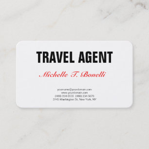 Minimalistisk Professionell enkel resa Agent Visitkort