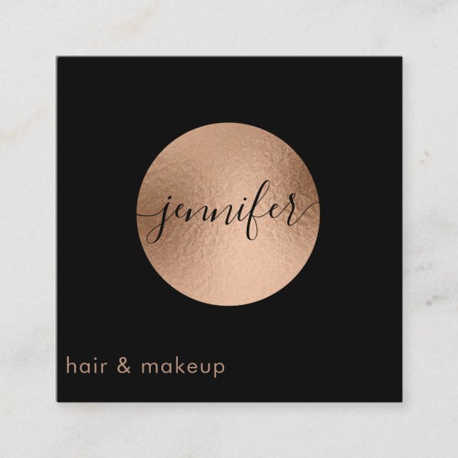 Minimalistisk professionell-folie av ro guld fyrkantigt visitkort (Framsida)