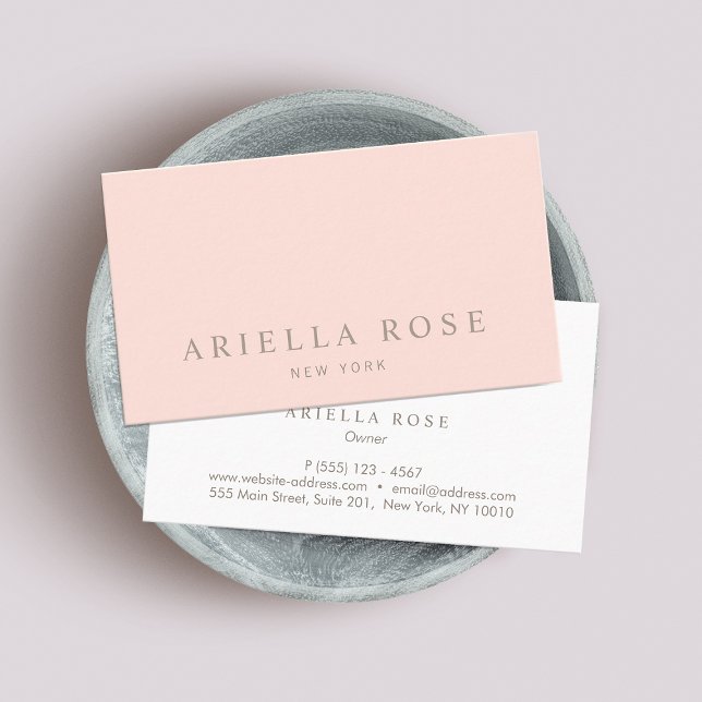 Minimalistisk Professionell för  Rosa av enkel Ele Visitkort (Skapare uppladdad)