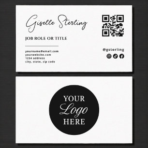 Minimalistisk Professionell, företagets Logotyp QR Visitkort