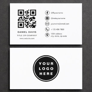 Minimalistisk Professionell, företagets Logotyp QR Visitkort