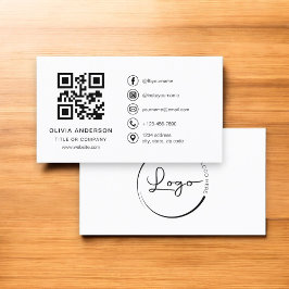 Minimalistisk Professionell, företagets Logotyp QR Visitkort