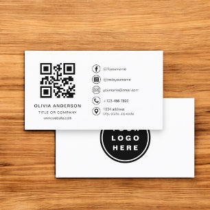 Minimalistisk Professionell, företagets Logotyp QR Visitkort