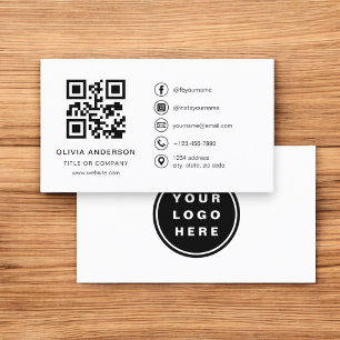 Minimalistisk Professionell, företagets Logotyp QR Visitkort
