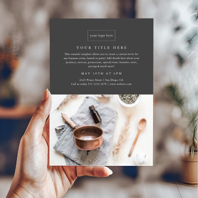 Minimalistisk professionell fotobehandling för aff inbjudningar (Simple modern photo business brochure.)